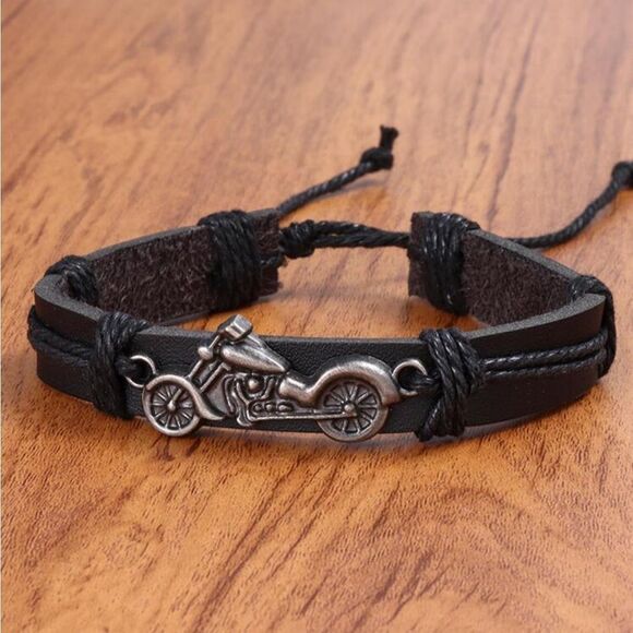 Motorcycle Decor fake leather Bracelet - Picture 3 of 9
